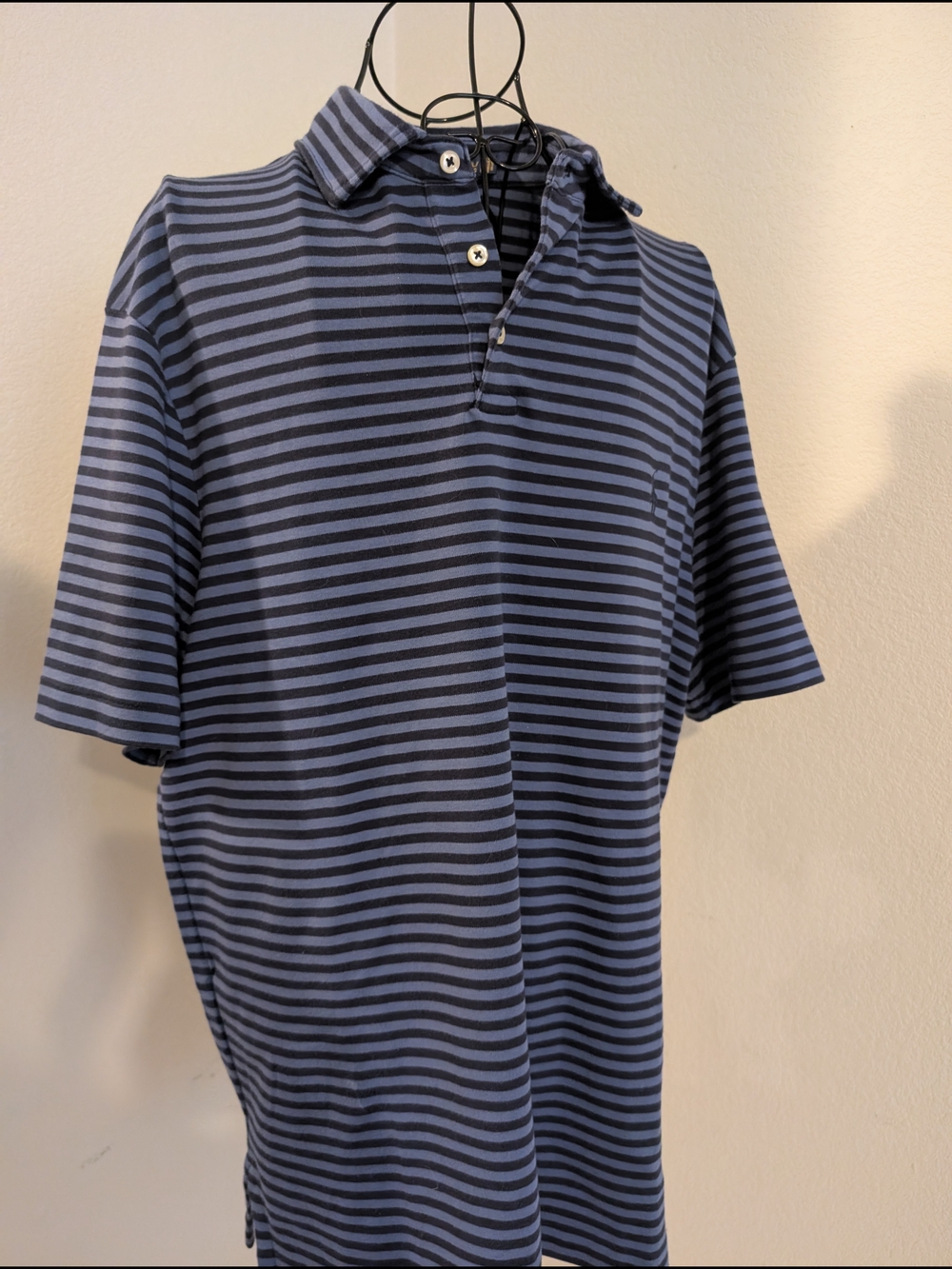 Ralph Lauren Navy and Light Blue Striped Polo